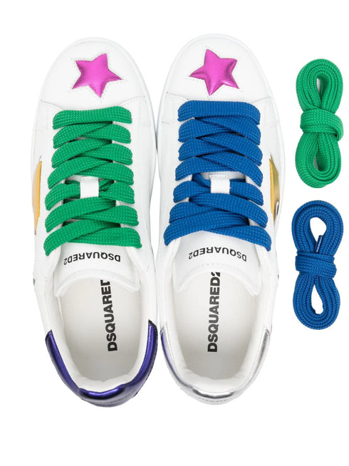 multi-panel lace-up sneakers